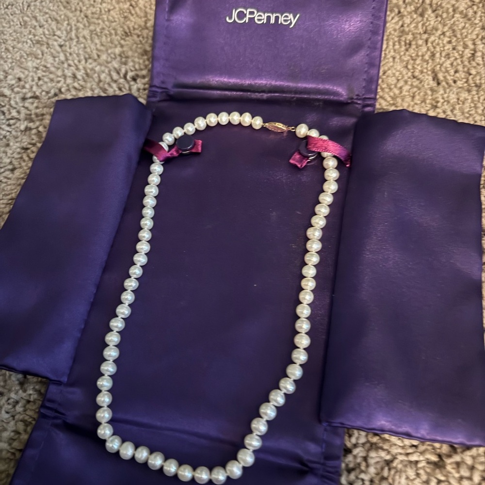 JCPenney Classic White Pearl Necklace